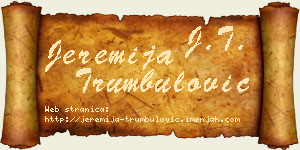 Jeremija Trumbulović vizit kartica